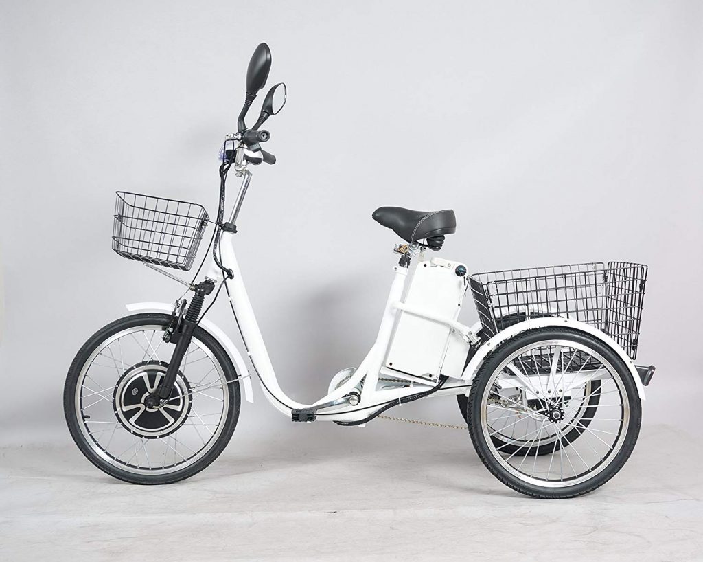 LianDu 24 6 velocità 3 Ruote Bicicletta da Crociera per Adulti Bici Ibrida Triciclo Bici Triciclo Triciclo Bici con Cesto e Lampada