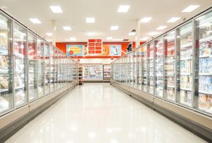 led per illuminare un supermercato