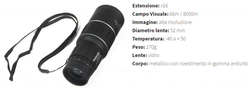 Caratteristiche tecniche MONOCULAR