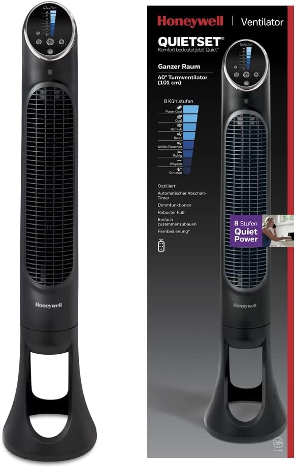 1. Honeywell Ventilatore a torre QuietSet